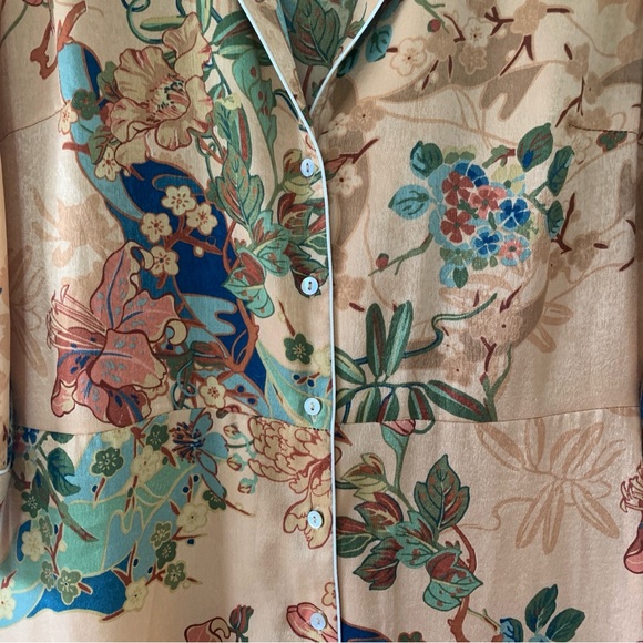 Zara Piped Floral Maxi Shirt Kimono Dress - Picture 12 of 16